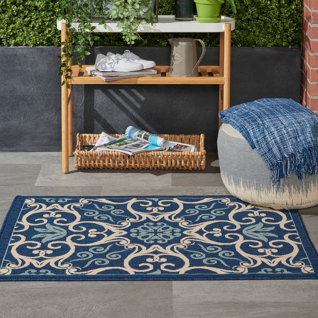 Nourison Caribbean Floral Geometric Indoor/Outdoor Area Rug