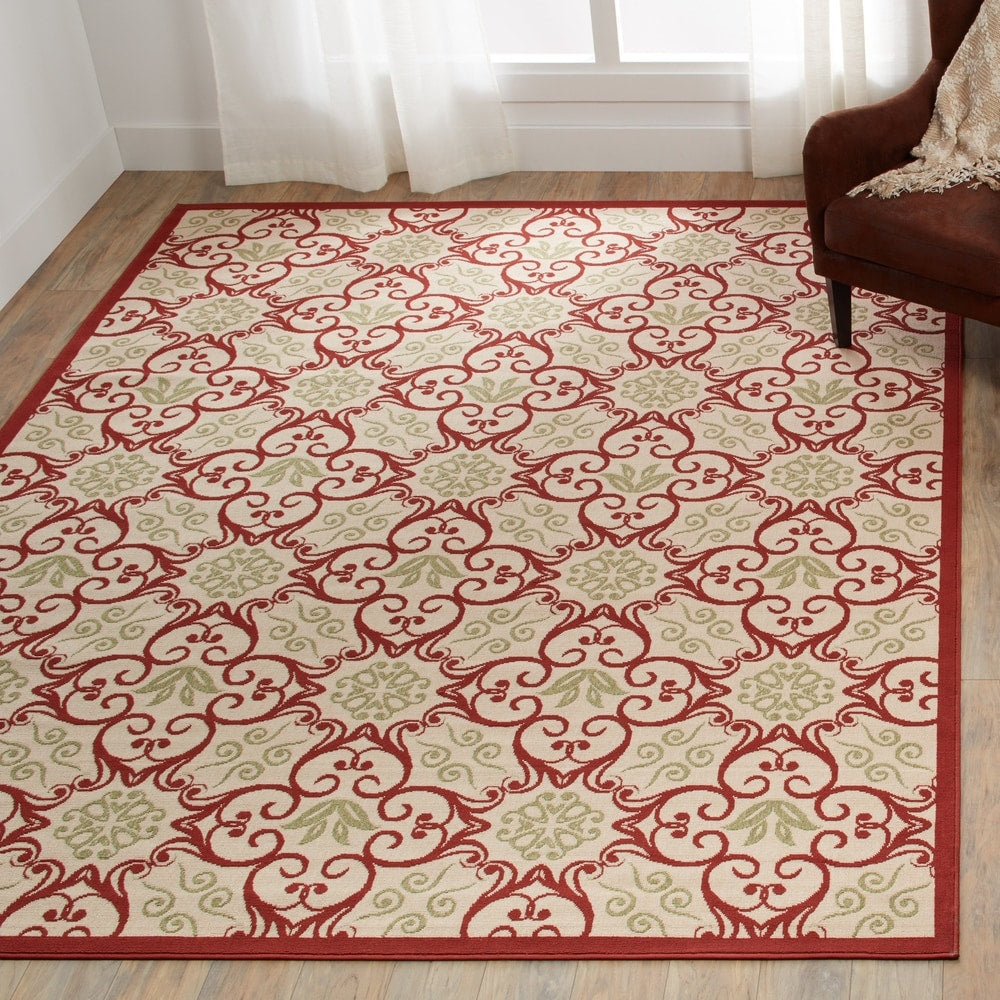 Nourison Caribbean Floral Geometric Indoor/Outdoor Area Rug