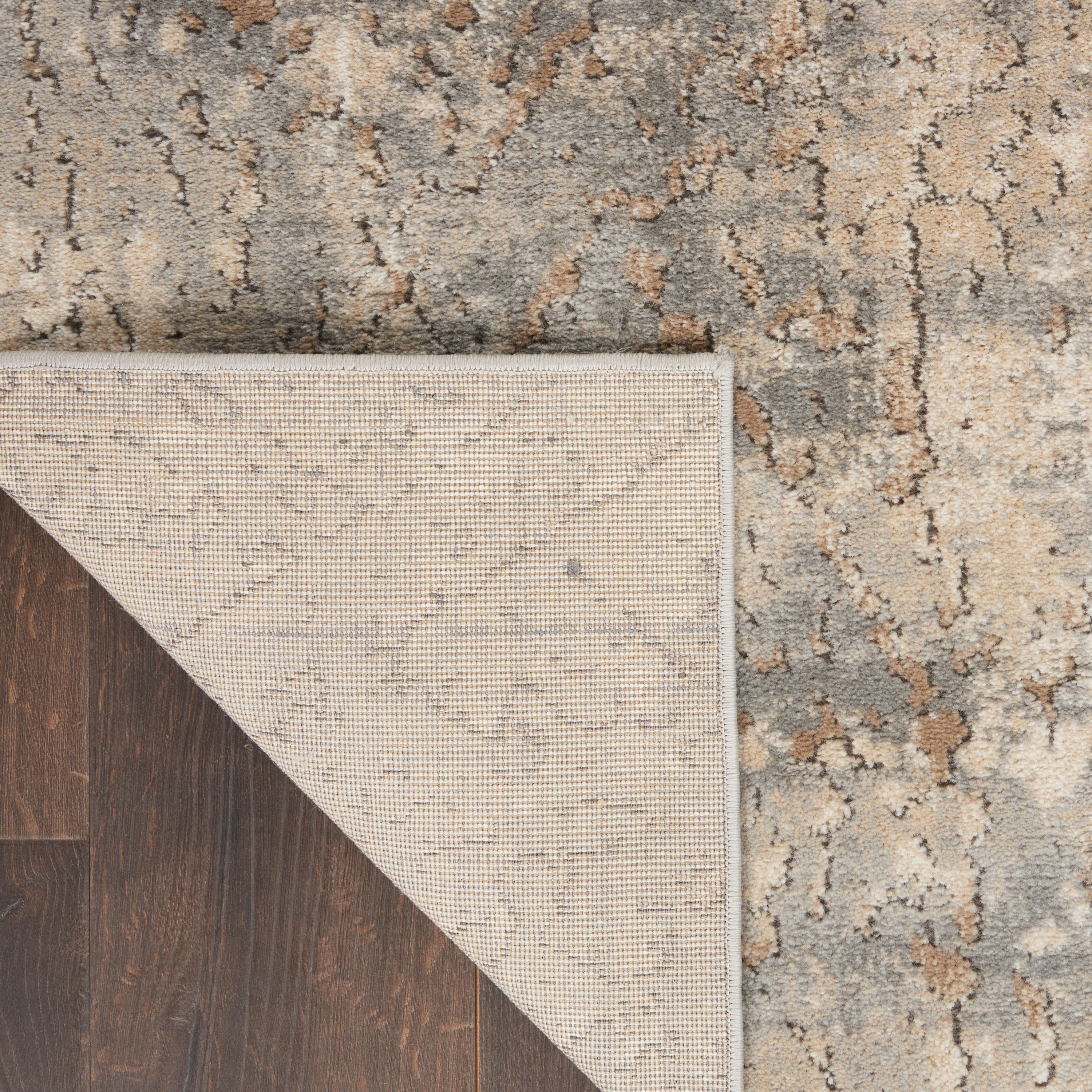 Nourison Concerto Distressed Abstract Beige Grey Area Rug