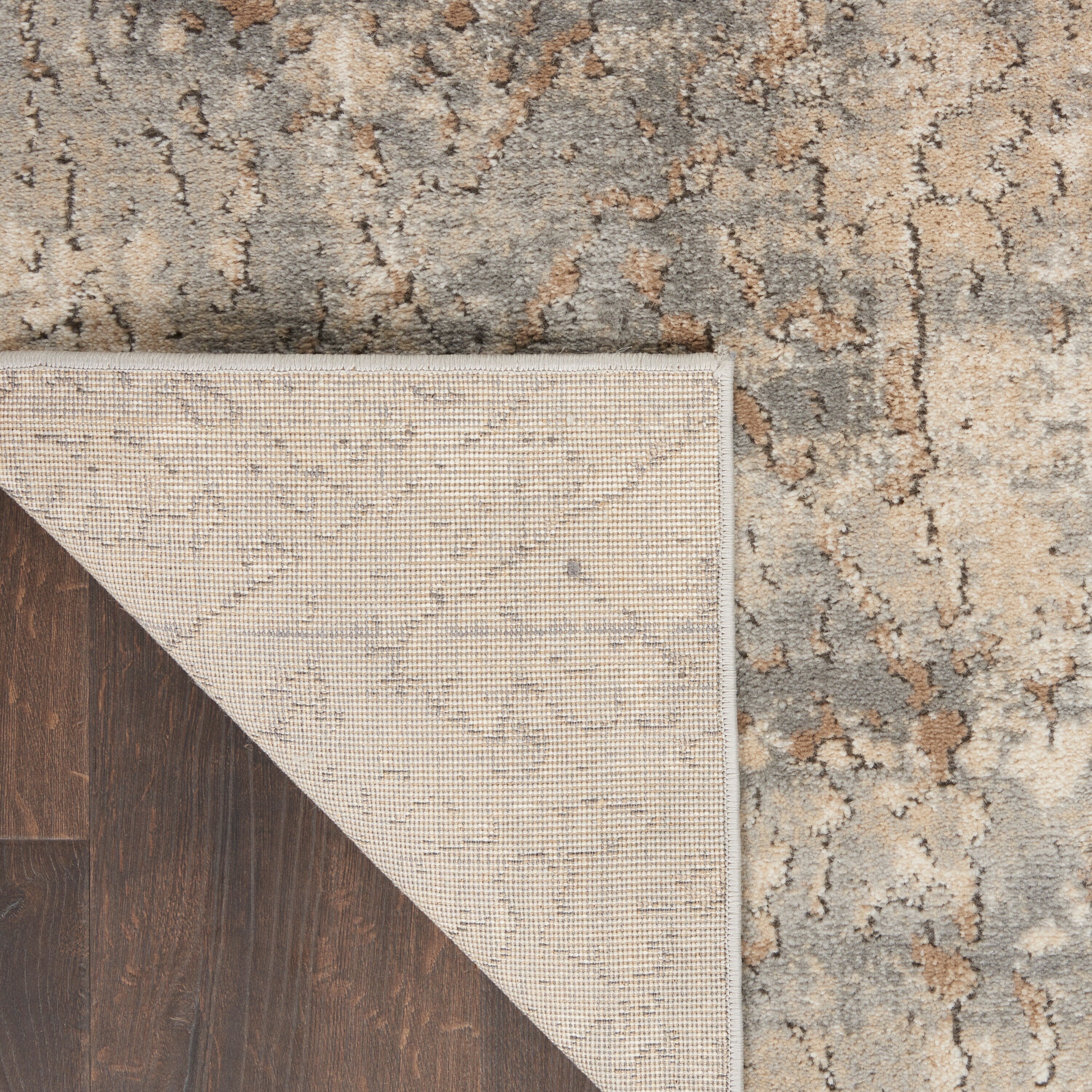 Nourison Concerto Distressed Abstract Beige Grey Area Rug