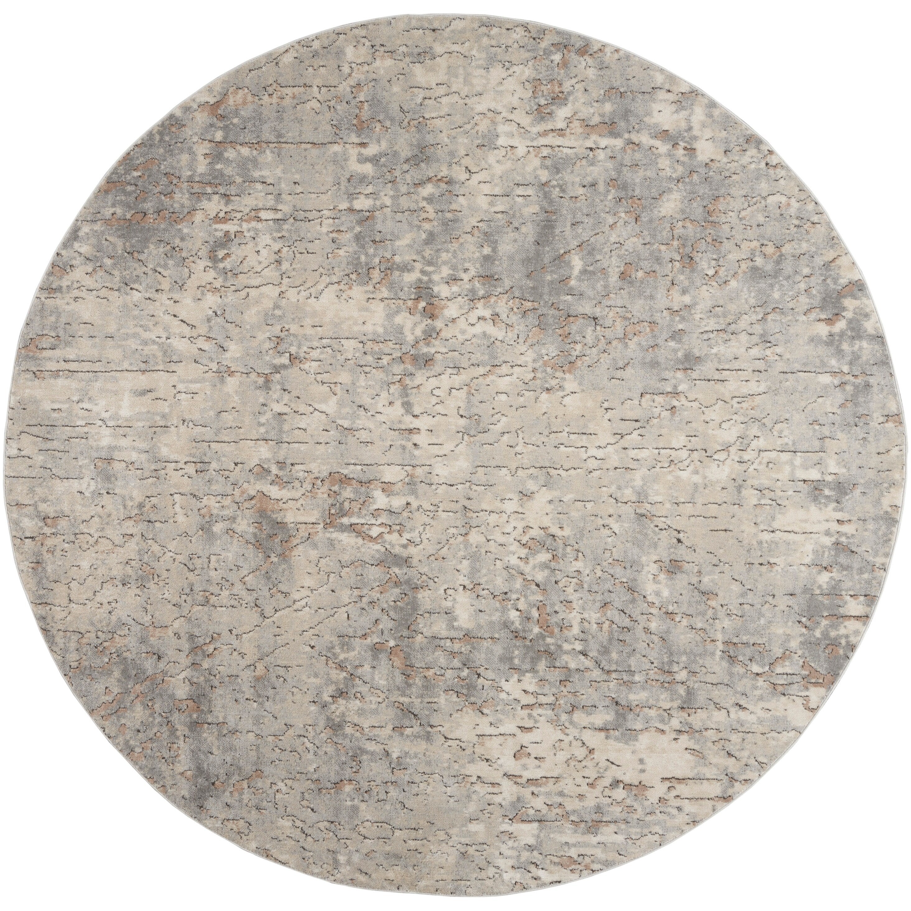 Nourison Concerto Distressed Abstract Beige Grey Area Rug