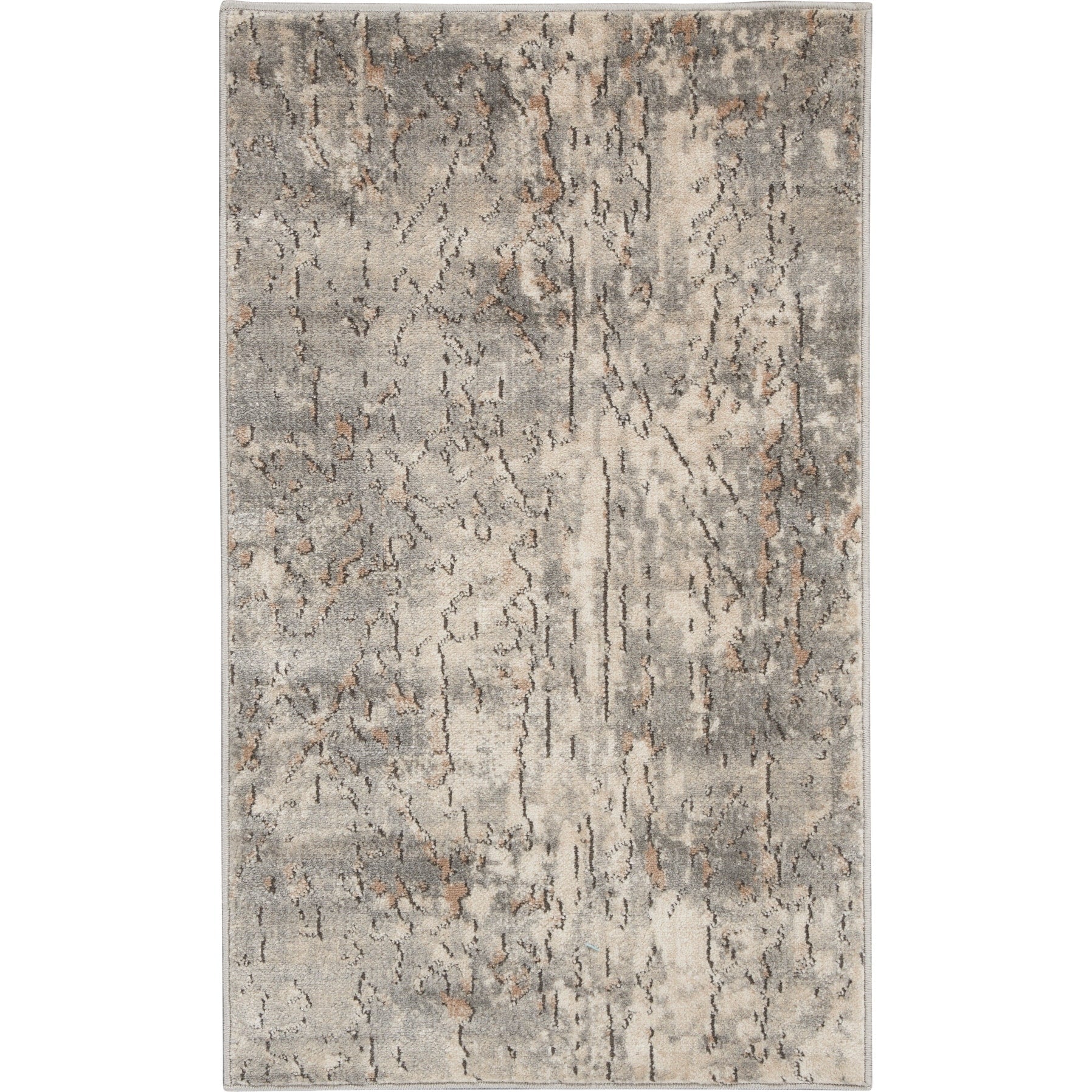 Nourison Concerto Distressed Abstract Beige Grey Area Rug