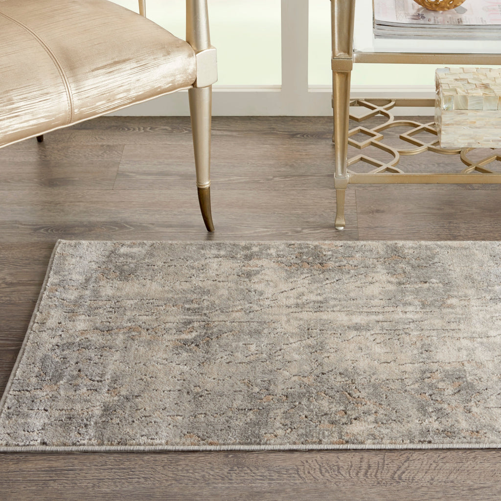 Nourison Concerto Distressed Abstract Beige Grey Area Rug