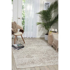 Nourison Damask Distressed Contemporary Area Rug
