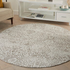 Nourison Damask Distressed Contemporary Area Rug