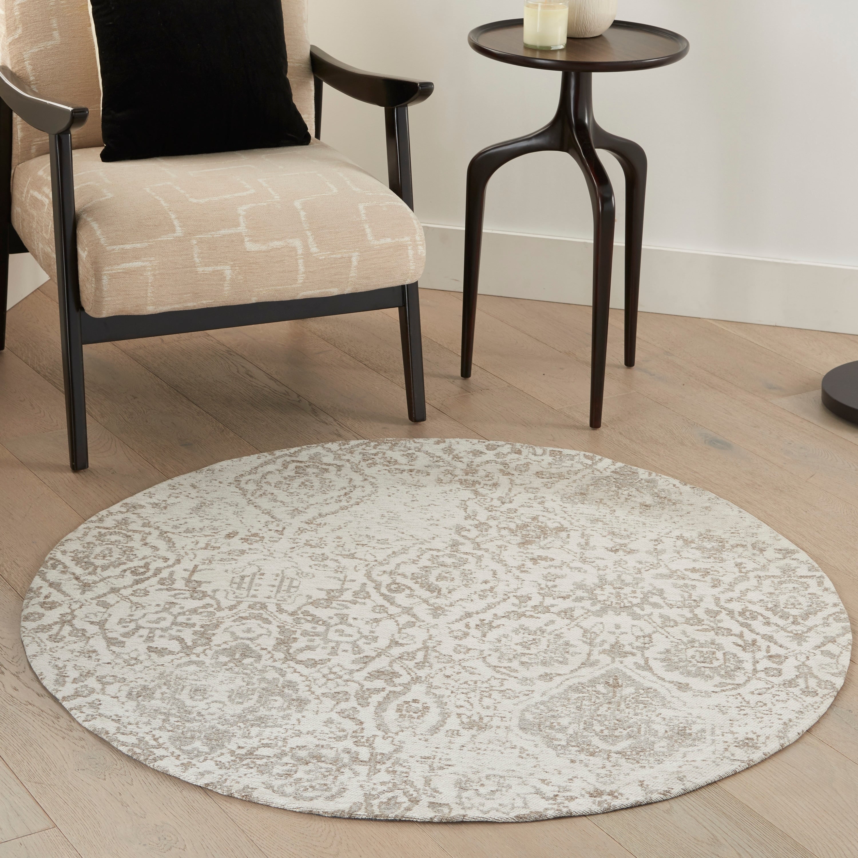 Nourison Damask Distressed Contemporary Area Rug