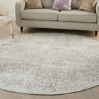 Nourison Damask Distressed Contemporary Area Rug