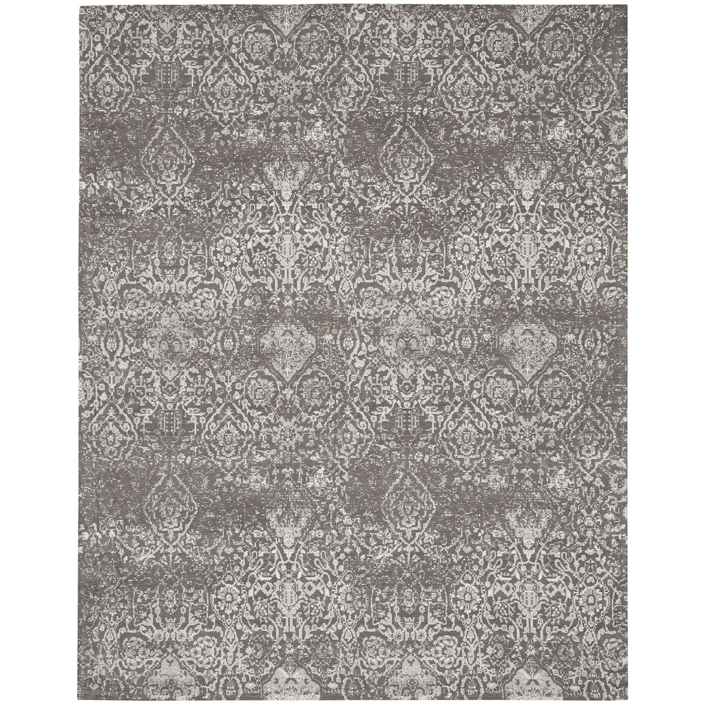 Nourison Damask Distressed Contemporary Area Rug