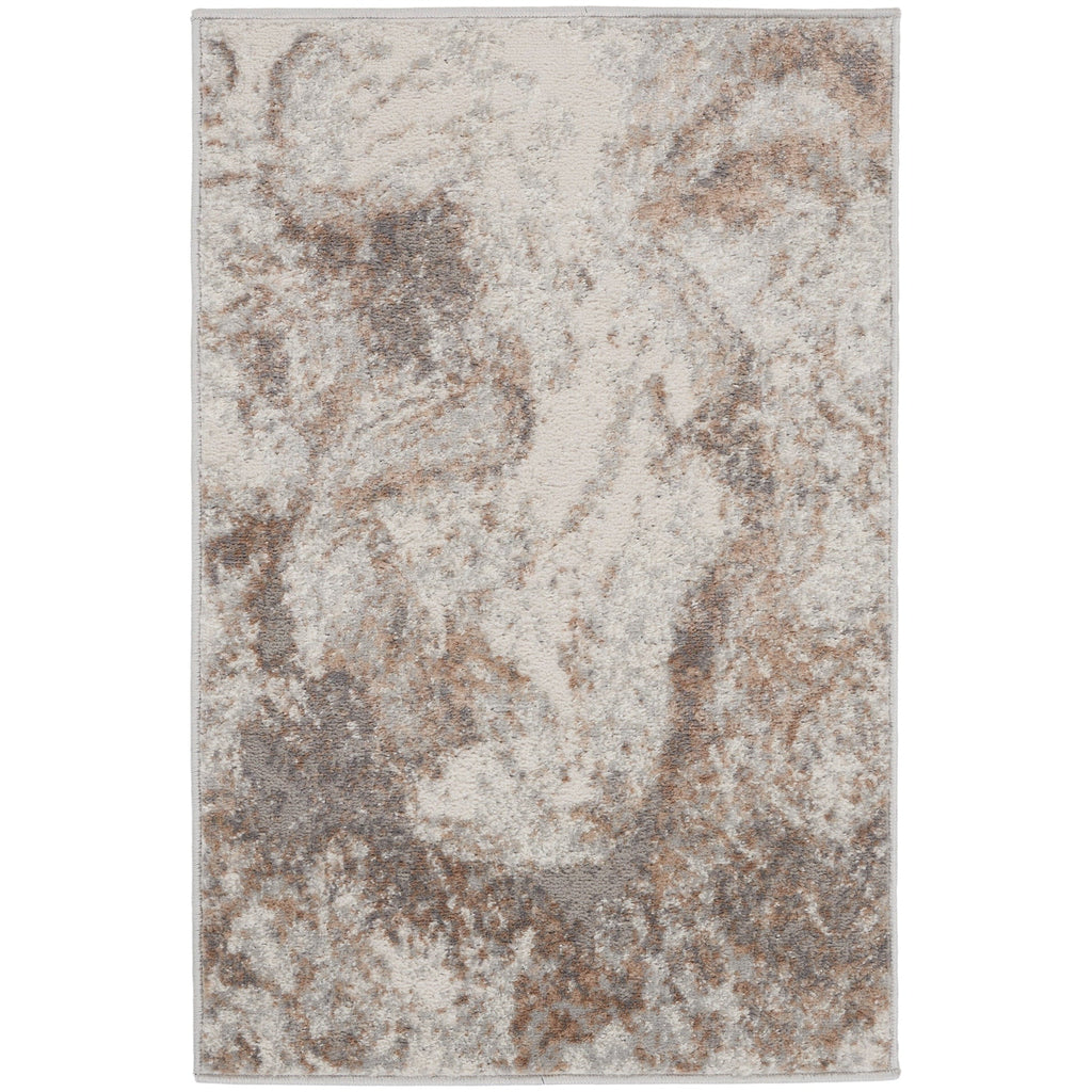 Nourison Elation Modern Abstract Ivory Grey Area Rug