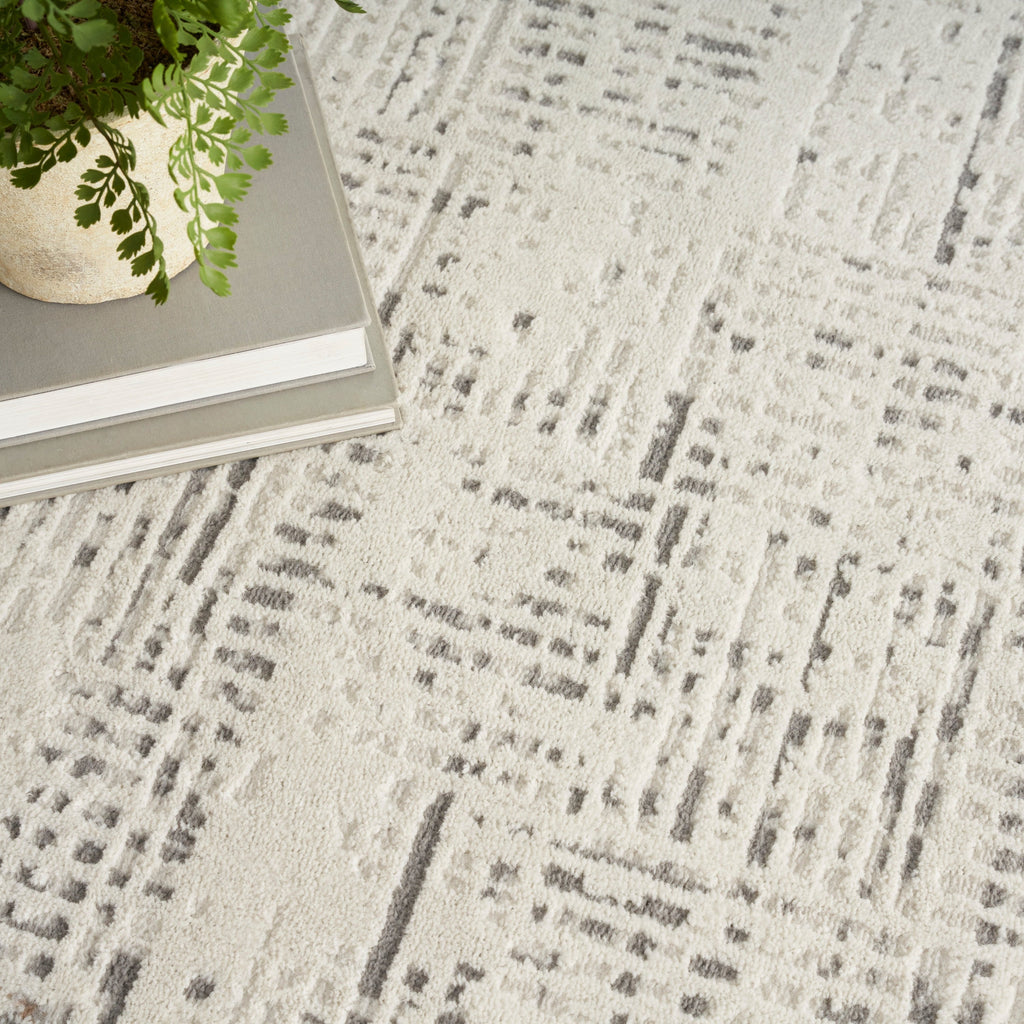 Nourison Emily Indoor only Ivory Grey Abstract Area Rug