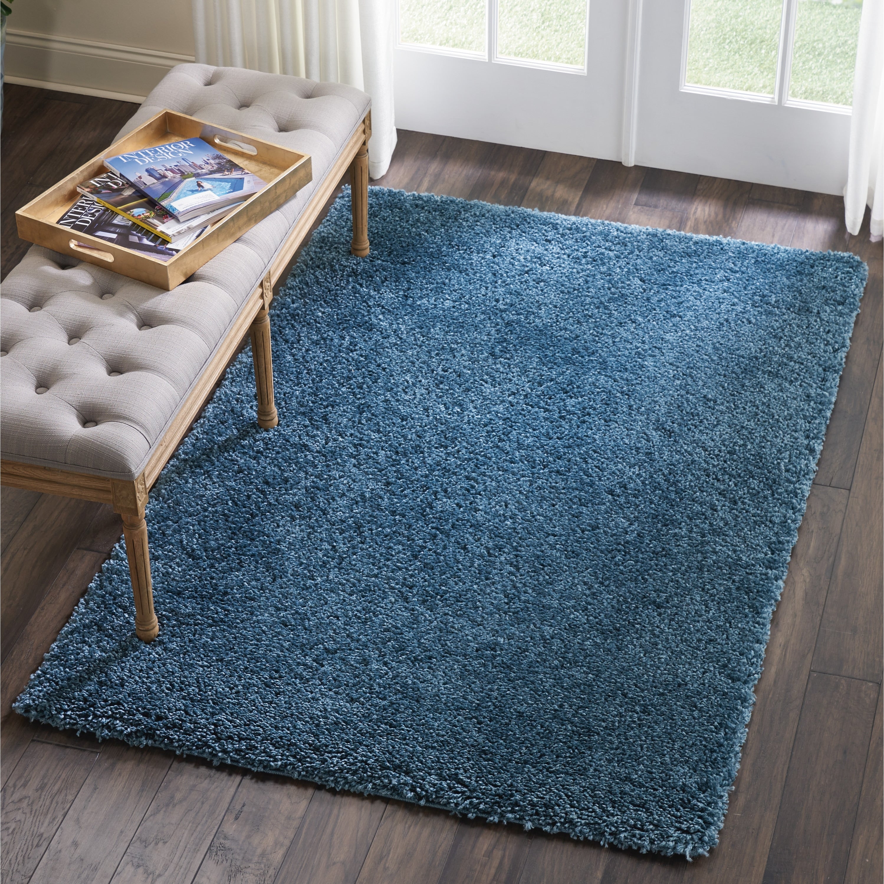 Nourison Malibu Shag Modern Plush Solid Area Rug