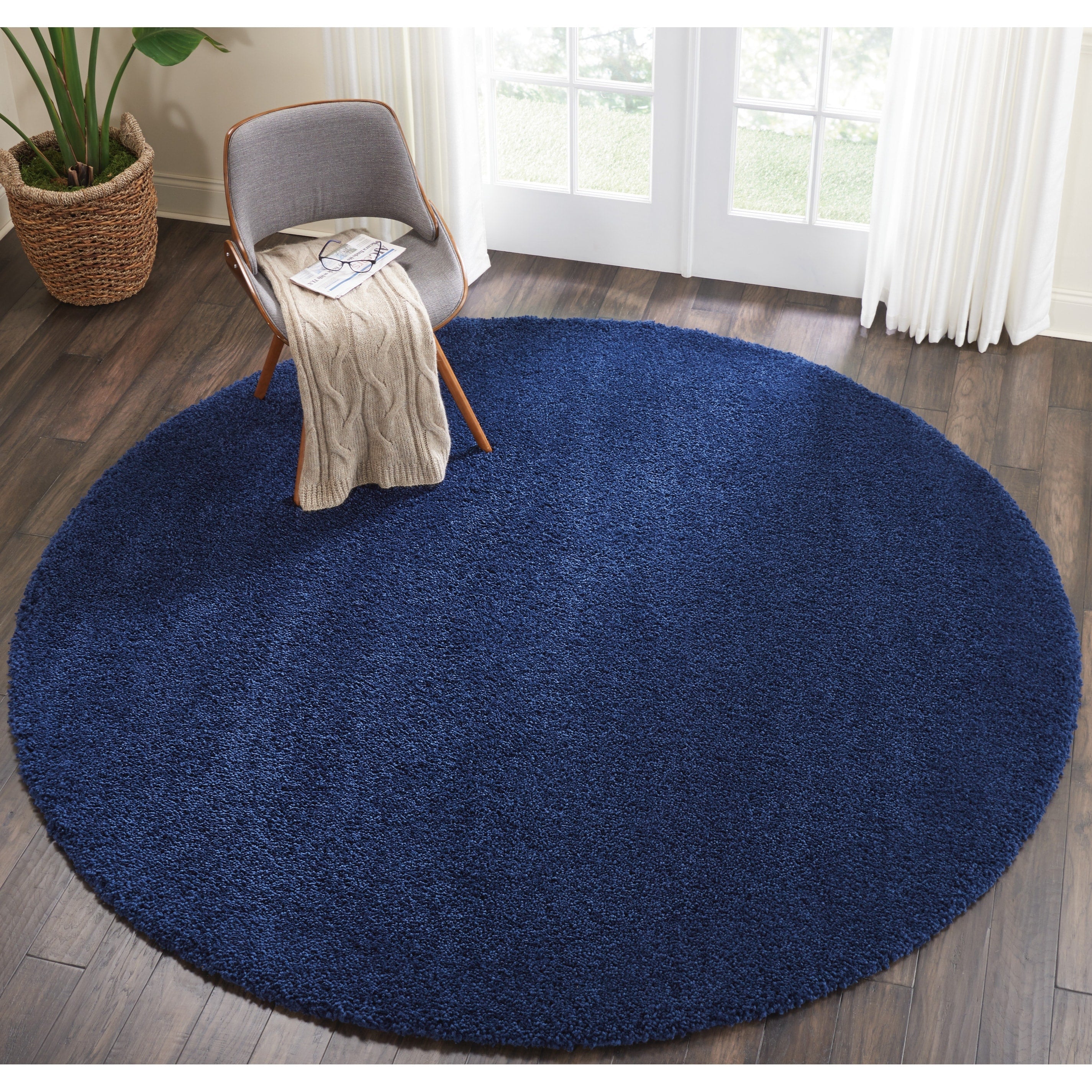 Nourison Malibu Shag Modern Plush Solid Area Rug