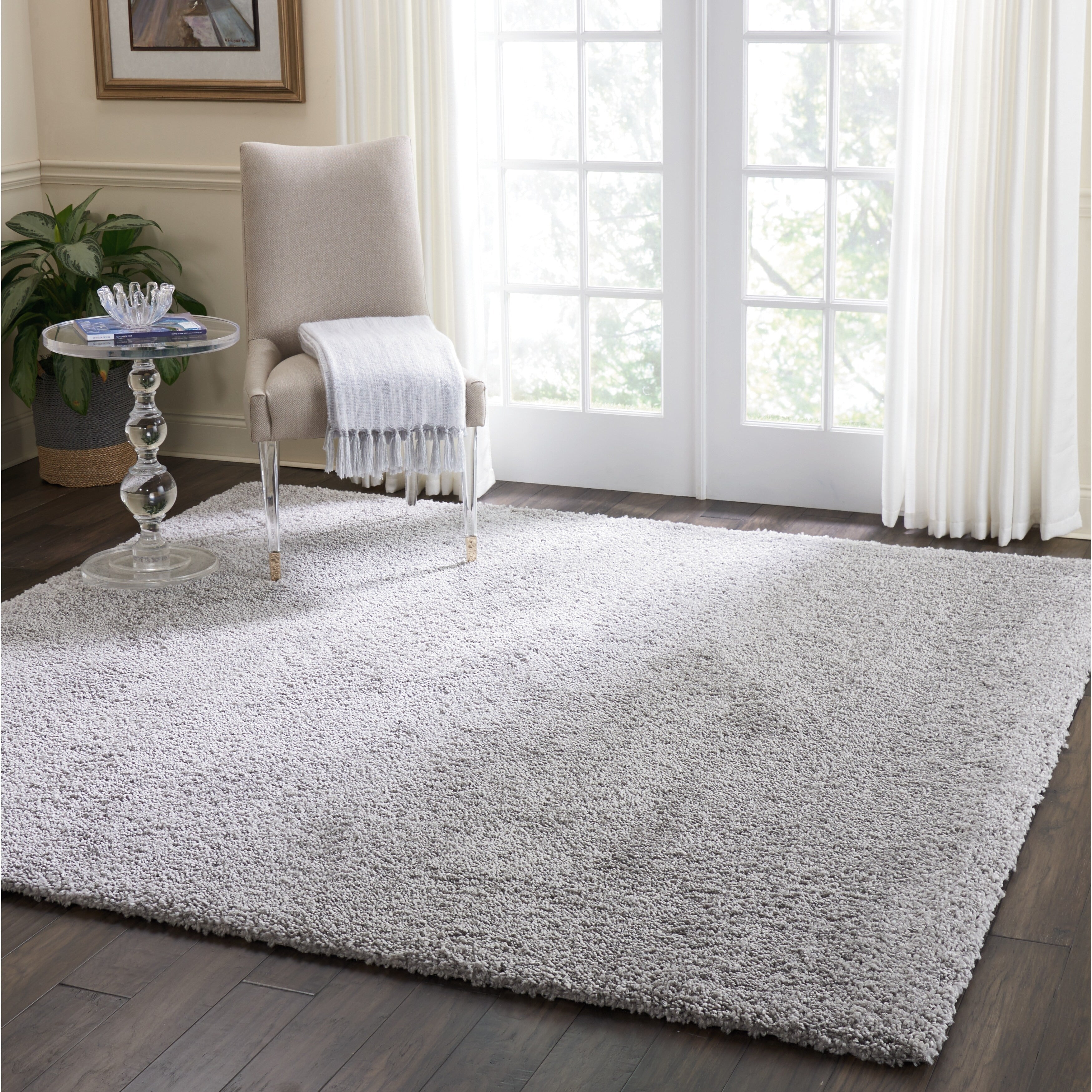 Nourison Malibu Shag Modern Plush Solid Area Rug