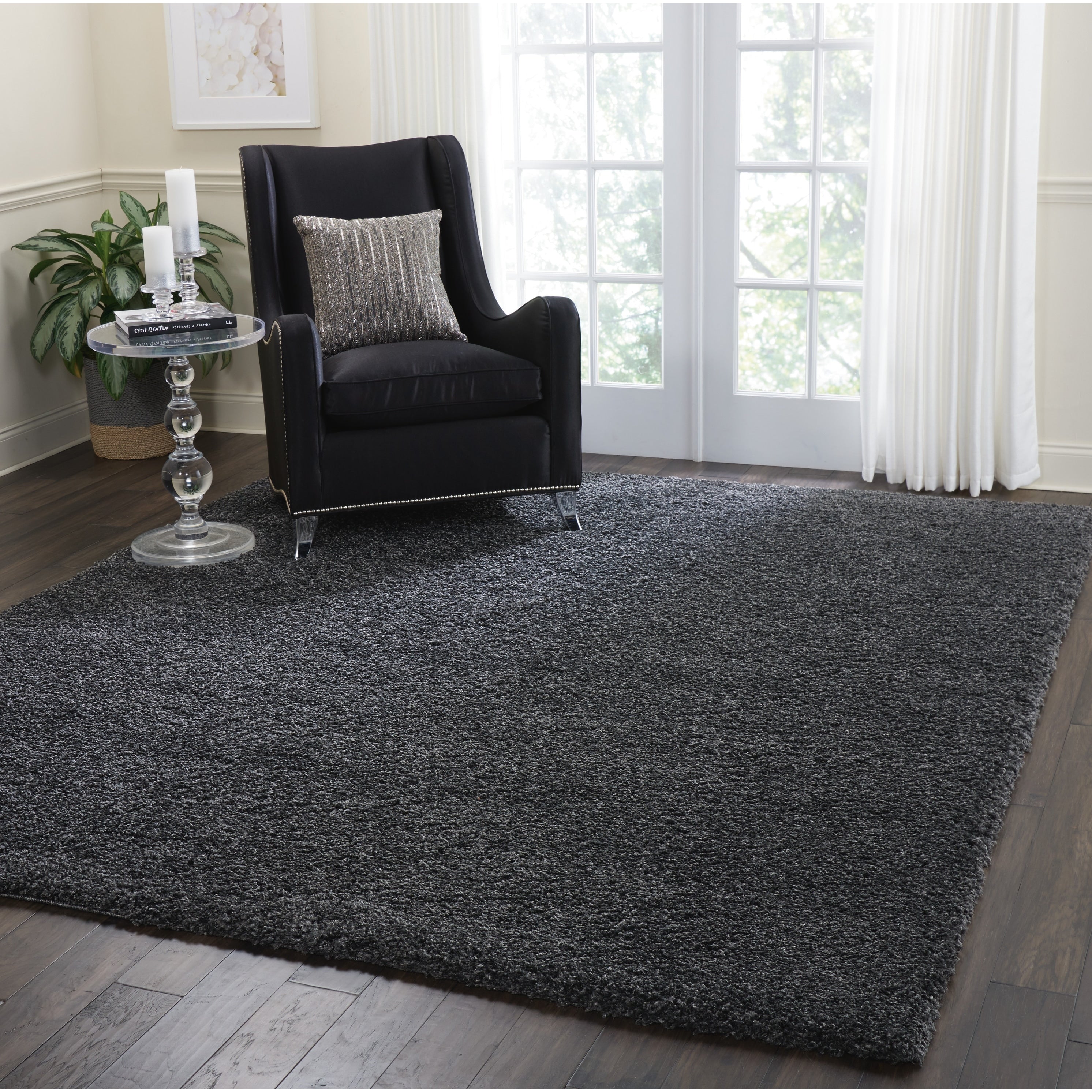 Nourison Malibu Shag Modern Plush Solid Area Rug
