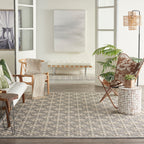 Nourison Palamos Modern Floral Hi Low Geometric Indoor Outdoor Area Rug