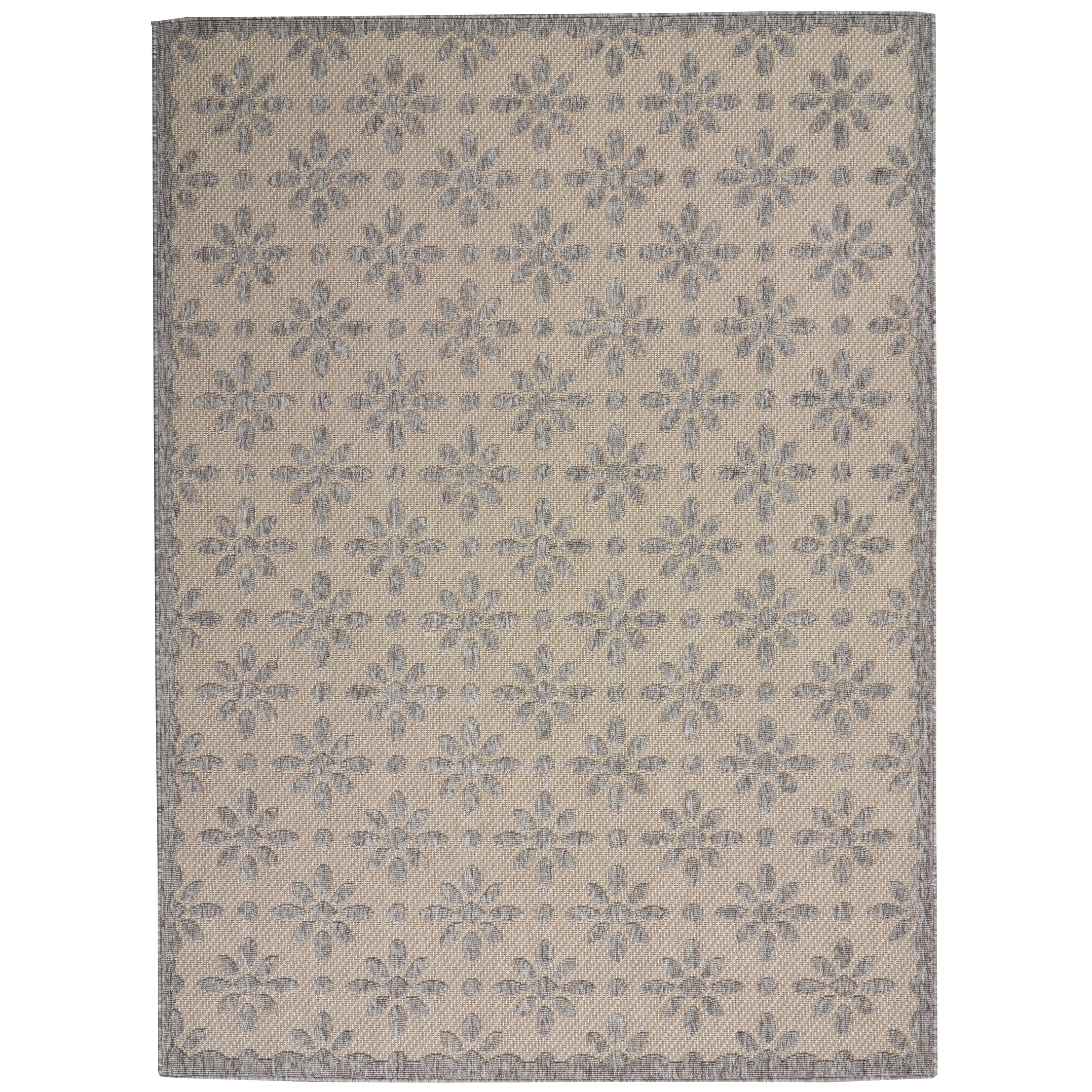 Nourison Palamos Modern Floral Hi Low Geometric Indoor Outdoor Area Rug