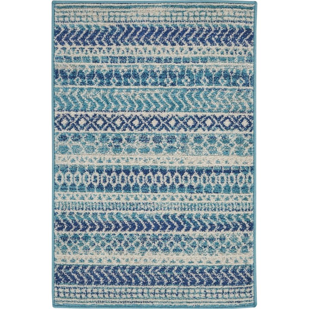 Nourison Passion Indigo Blue Coastal Geometric Area Rug