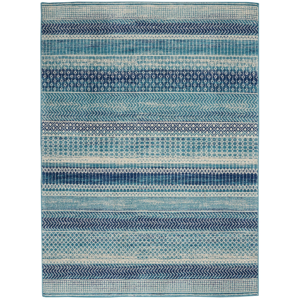 Nourison Passion Indigo Blue Coastal Geometric Area Rug
