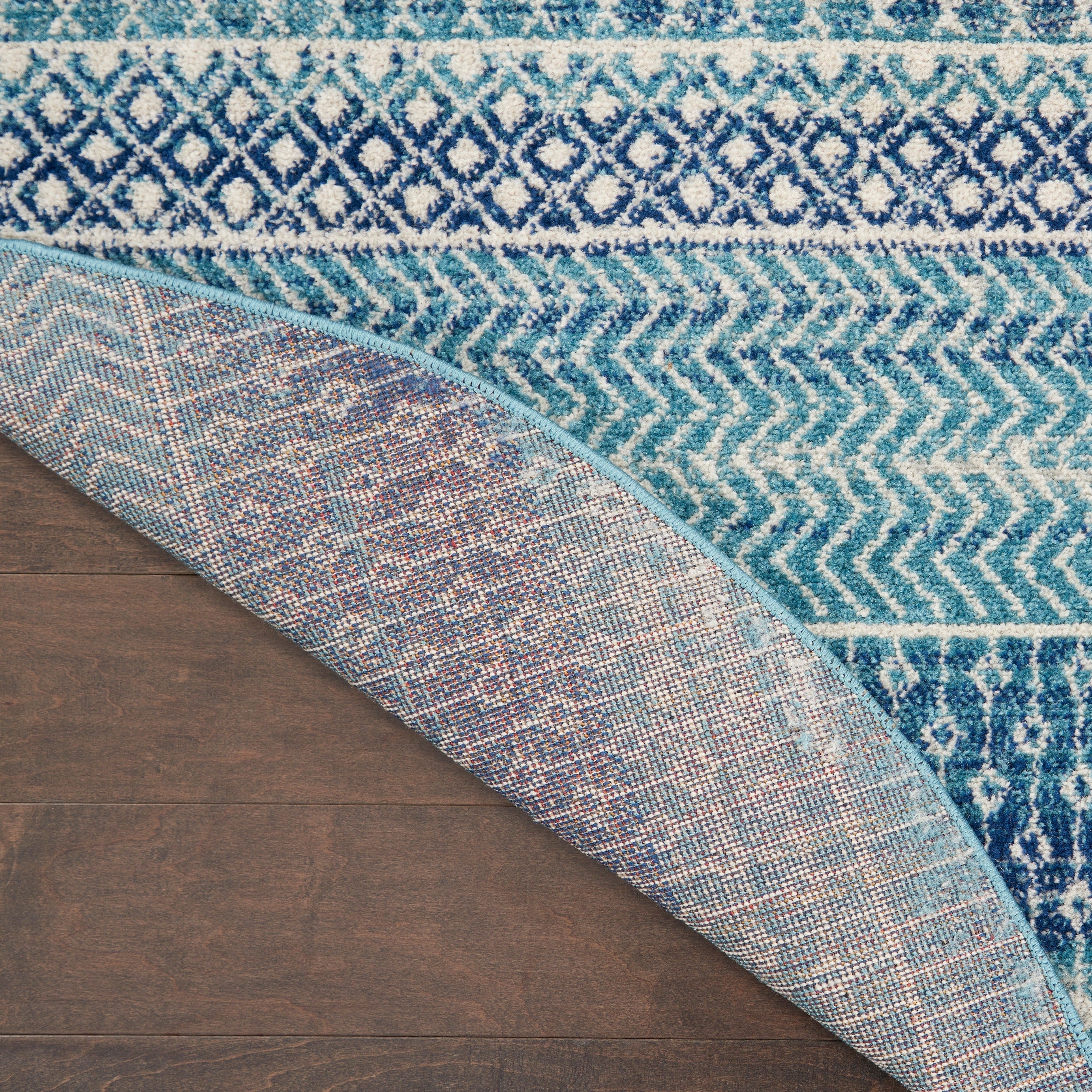 Nourison Passion Indigo Blue Coastal Geometric Area Rug