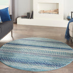 Nourison Passion Indigo Blue Coastal Geometric Area Rug