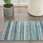 Nourison Passion Indigo Blue Coastal Geometric Area Rug