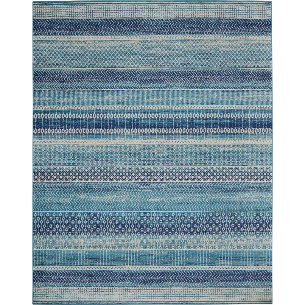 Nourison Passion Indigo Blue Coastal Geometric Area Rug