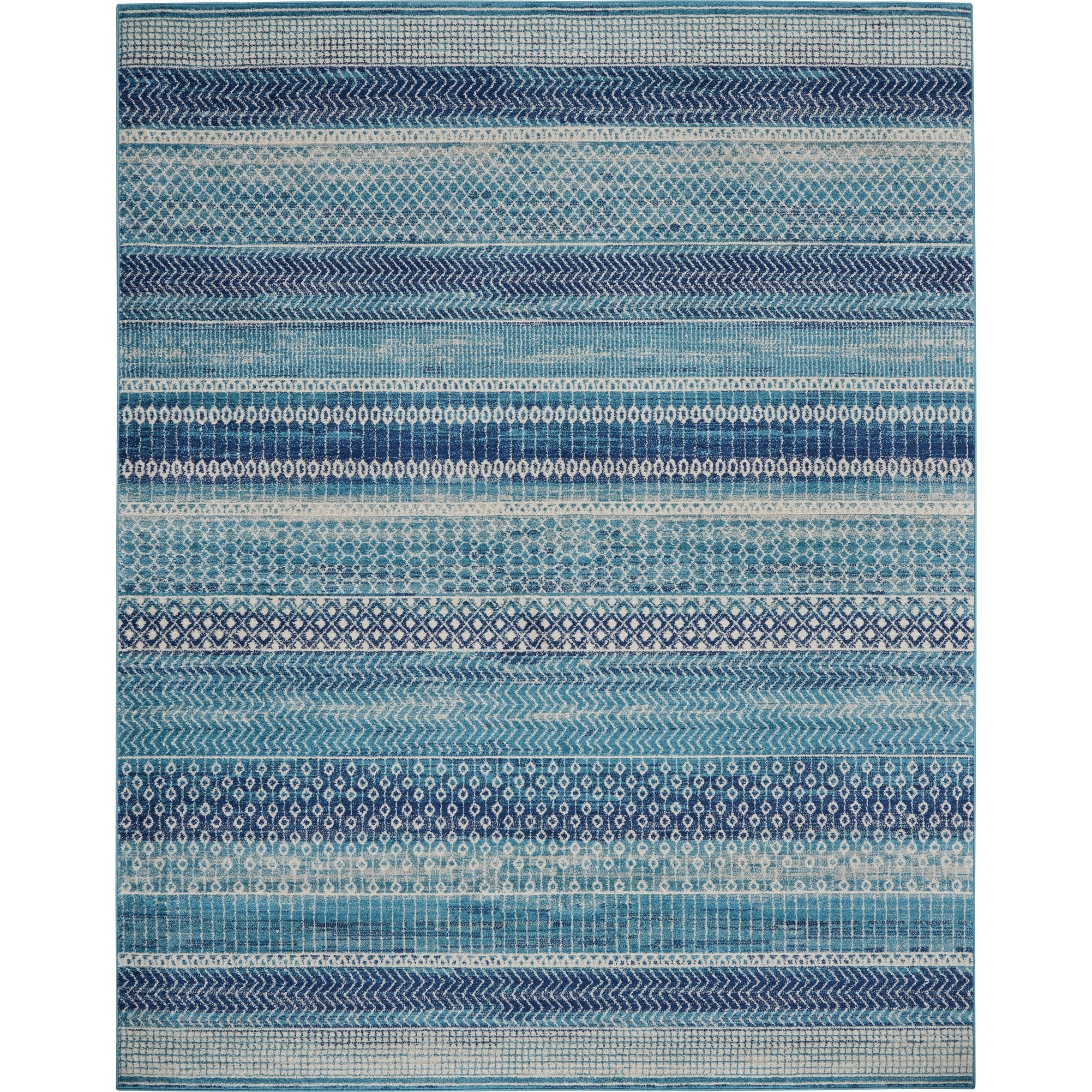 Nourison Passion Indigo Blue Coastal Geometric Area Rug
