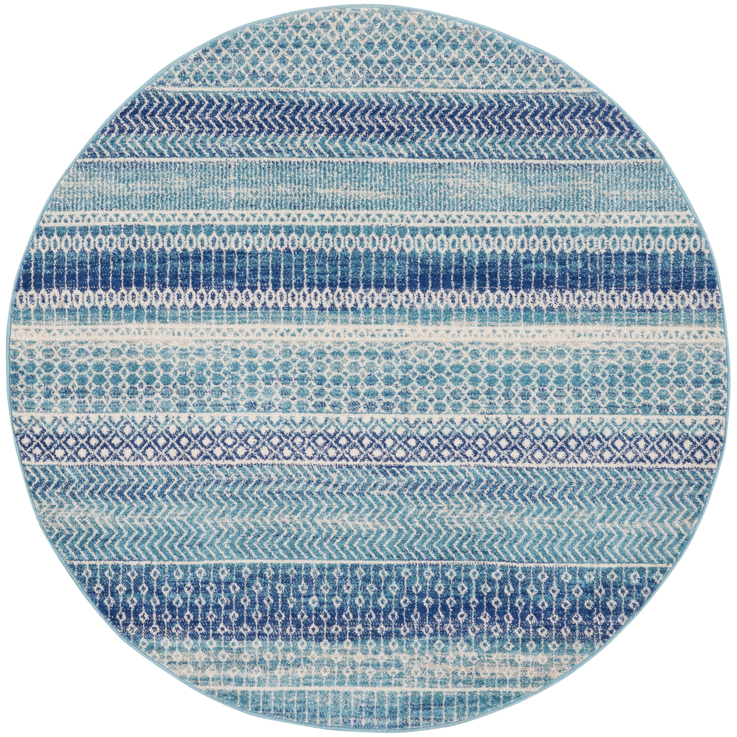 Nourison Passion Indigo Blue Coastal Geometric Area Rug
