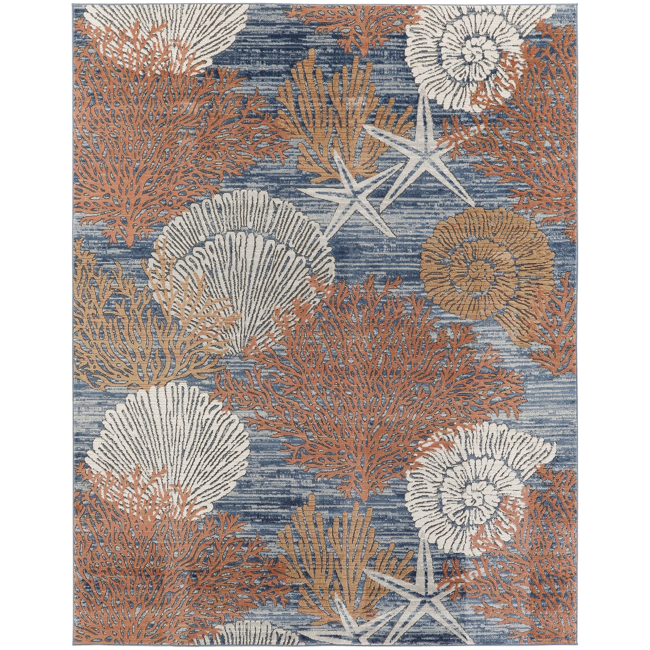 Nourison Pompeii Coastal Beach Shells and Coral Area Rug