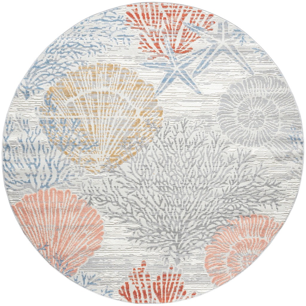 Nourison Pompeii Coastal Beach Shells and Coral Area Rug