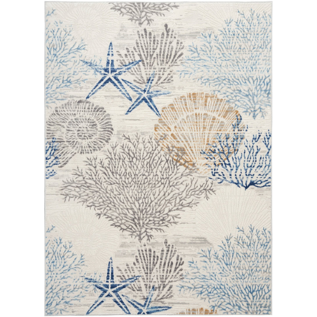 Nourison Pompeii Coastal Beach Shells and Coral Area Rug