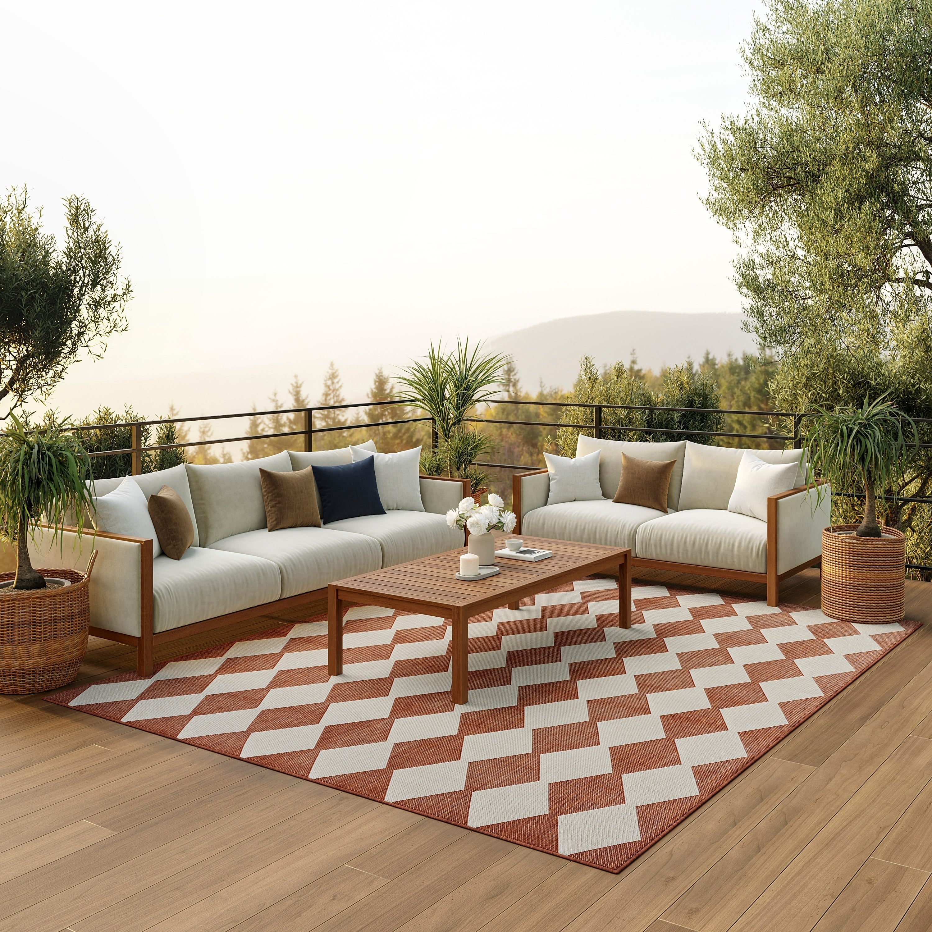 Nourison Positano Indoor/Outdoor Geometric Area Rug