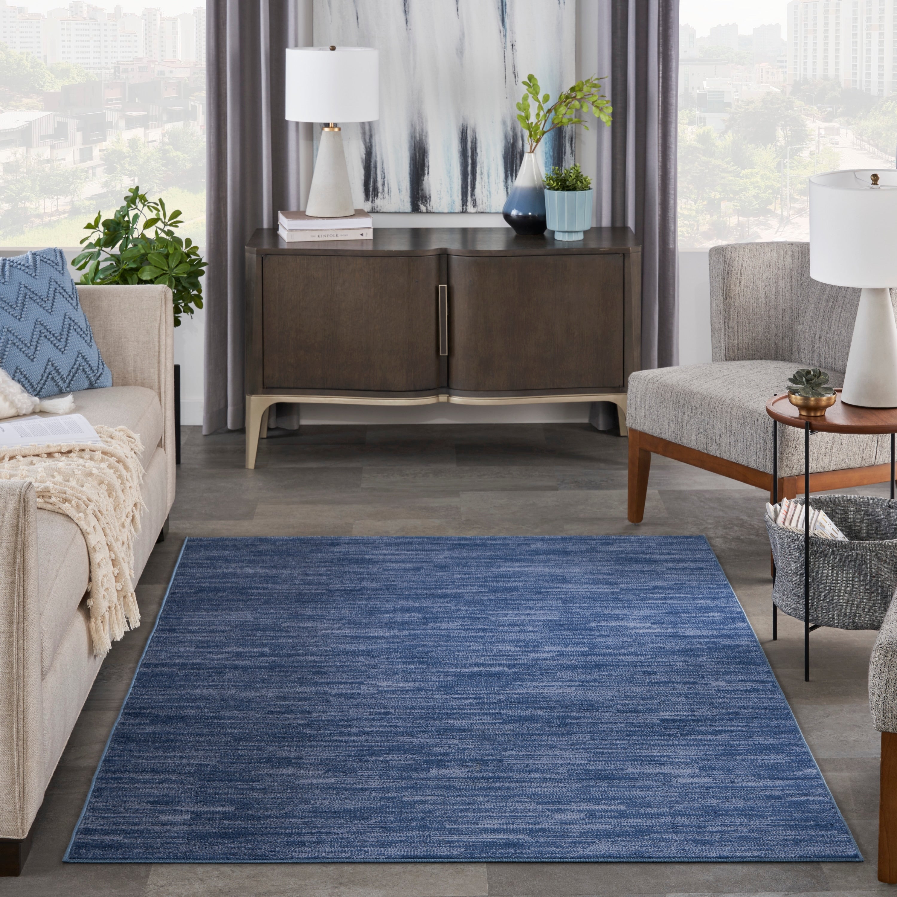 Nourison Modern Solid Indoor/Outdoor Area Rug