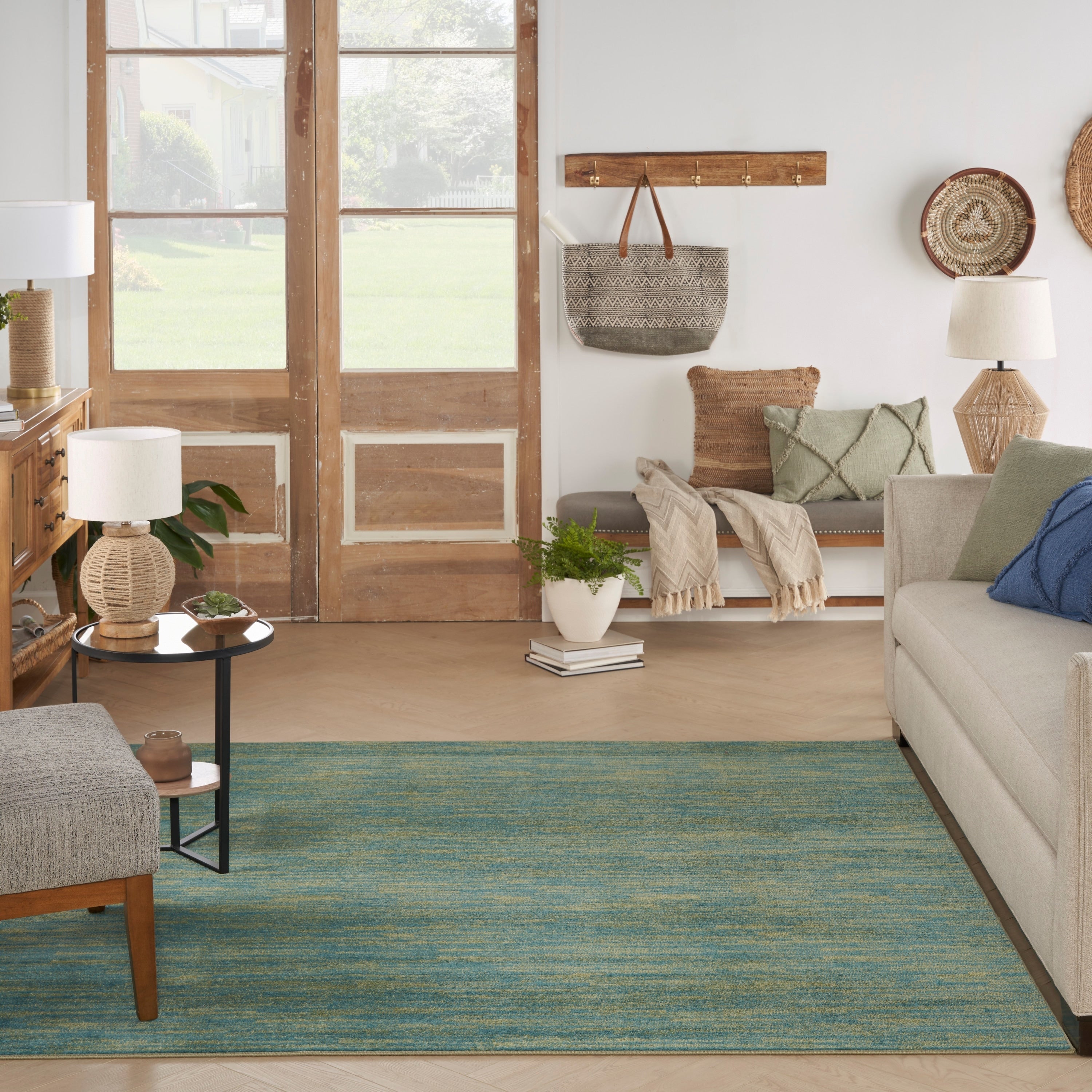 Nourison Modern Solid Indoor/Outdoor Area Rug