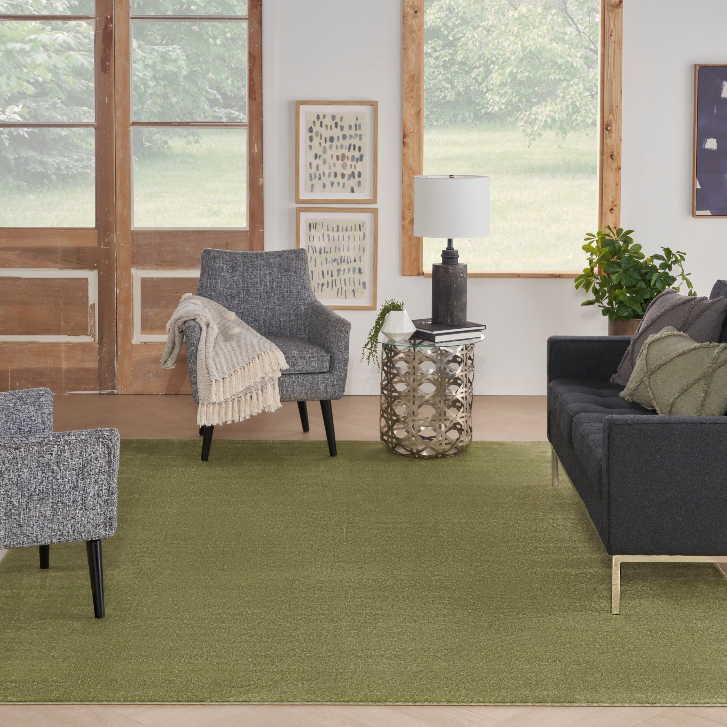 Nourison Modern Solid Indoor/Outdoor Area Rug