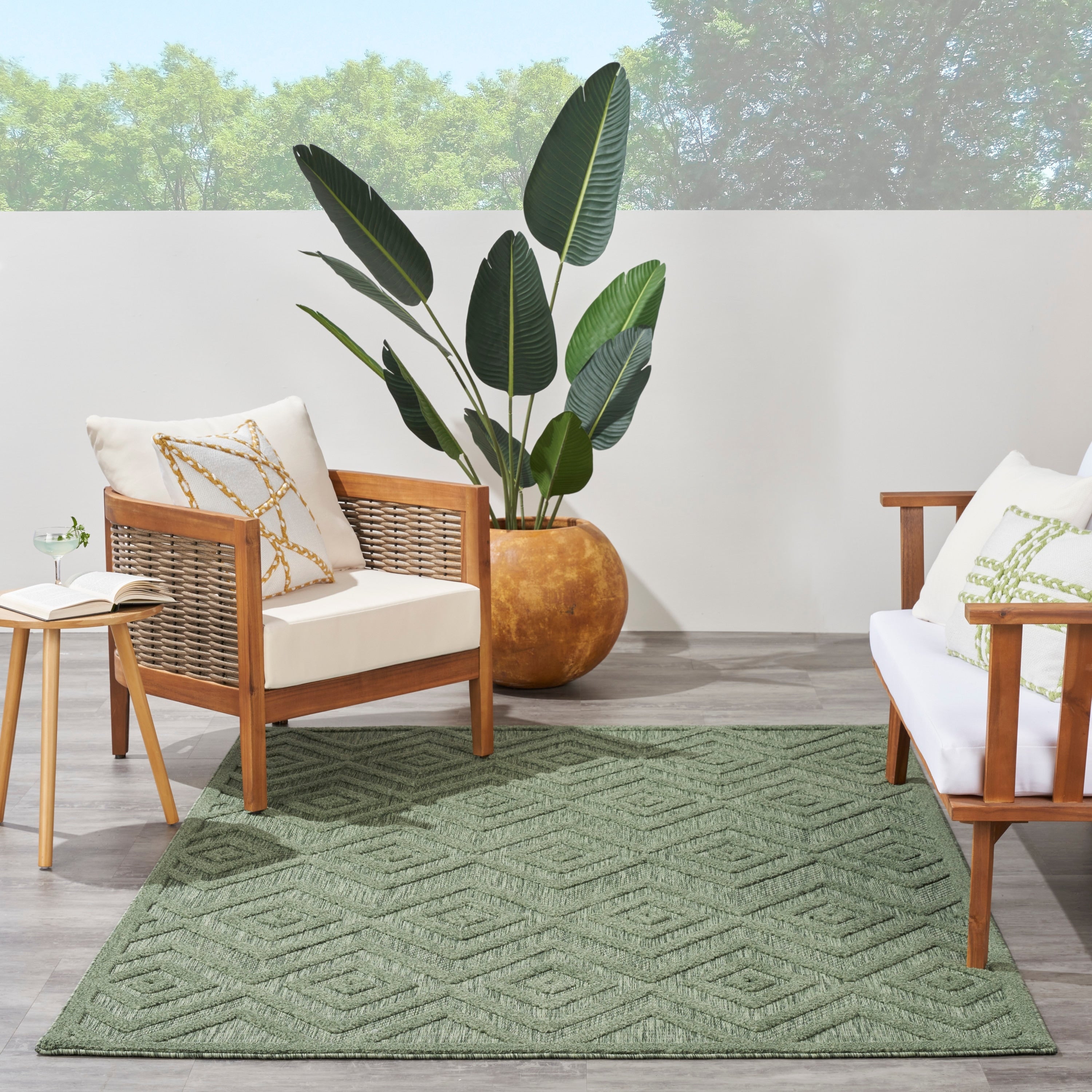 Nourison Versatile Indoor/Outdoor Geometric Flatweave Area Rug