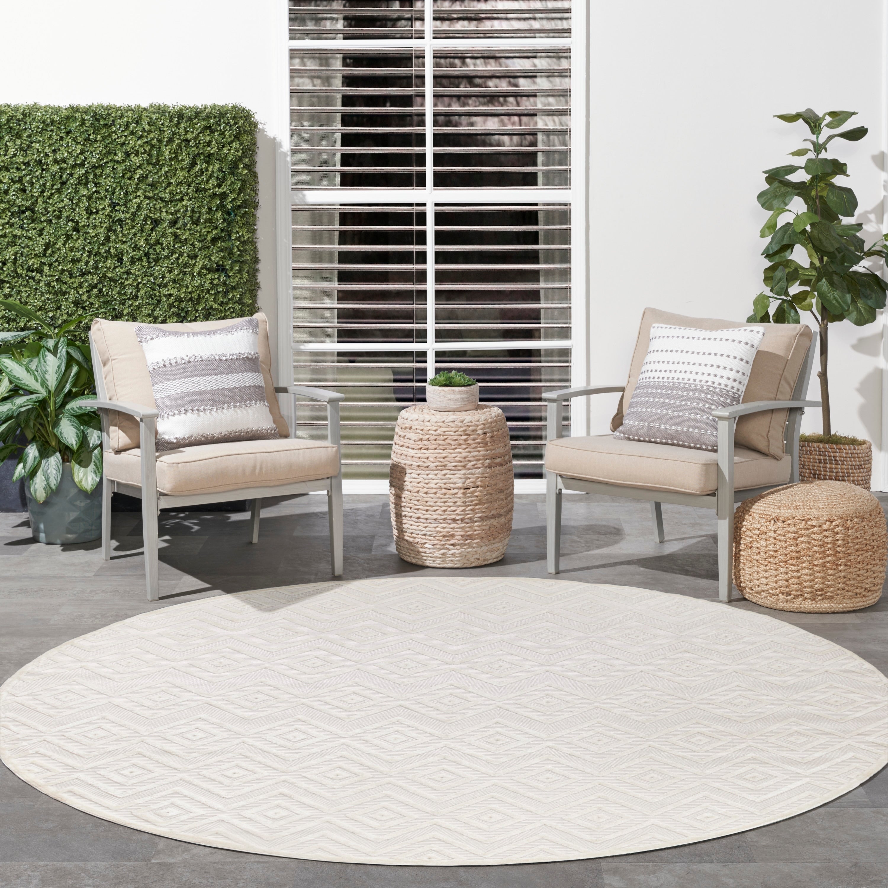 Nourison Versatile Indoor/Outdoor Geometric Flatweave Area Rug