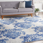 Nourison Whimsicle French Country Botanical Ivory Navy Area Rug