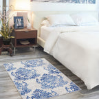 Nourison Whimsicle French Country Botanical Ivory Navy Area Rug