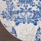 Nourison Whimsicle French Country Botanical Ivory Navy Area Rug