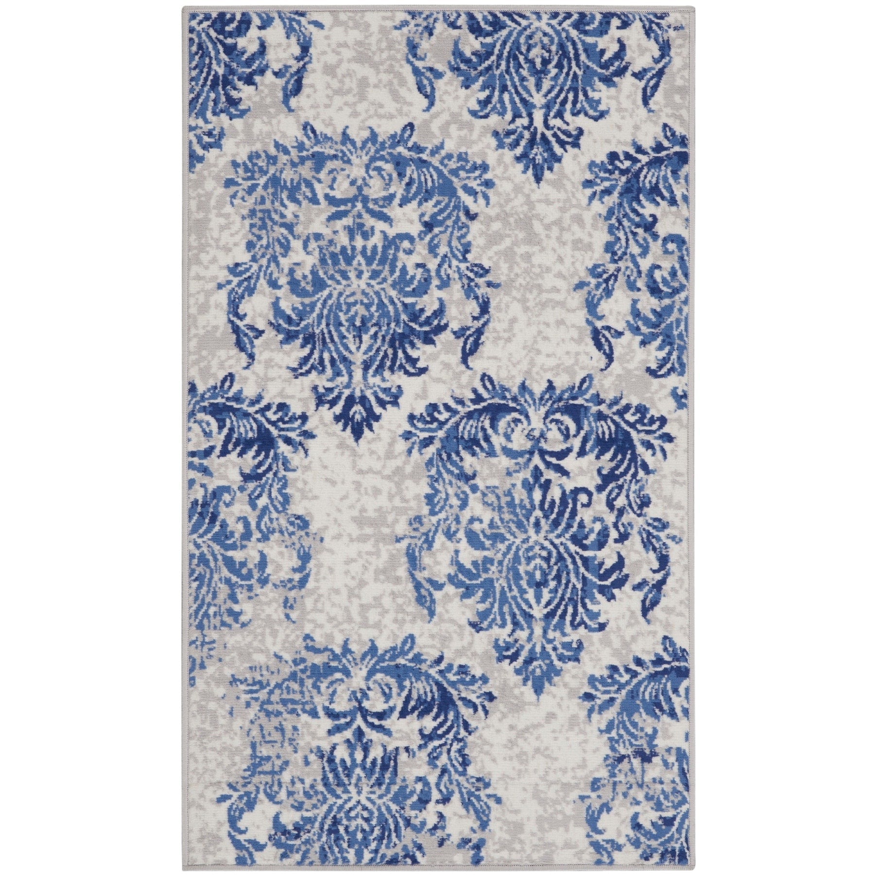 Nourison Whimsicle French Country Botanical Ivory Navy Area Rug