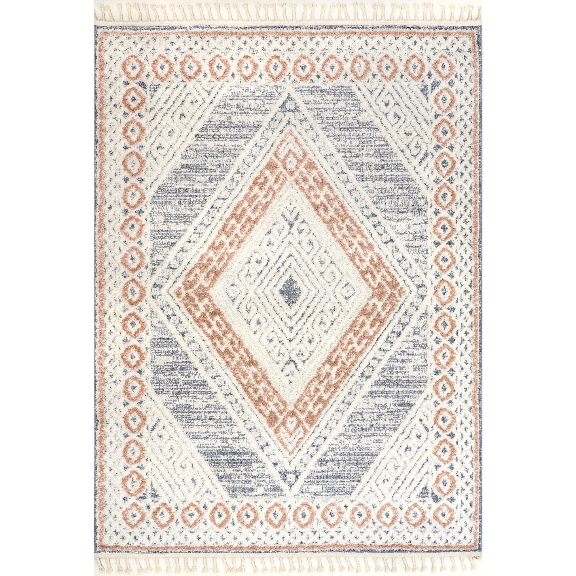Nuloom Acacia Raised Diamond Tasseled Area Rug
