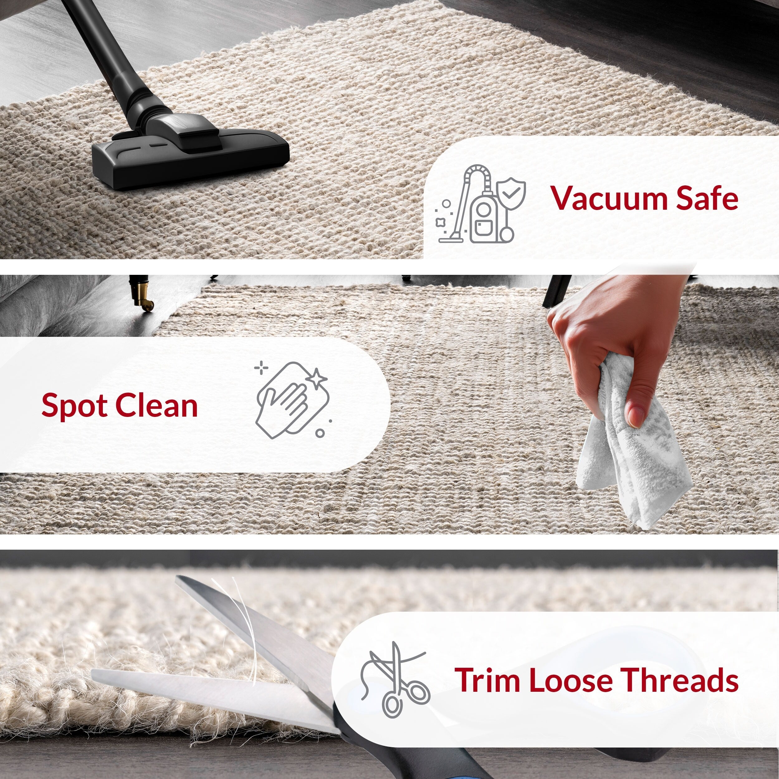 Nuloom Ashli Solid Farmhouse Jute Area Rug