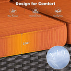 OVIOS 8-piece Patio Wicker Furniture Swivel Chair Set
