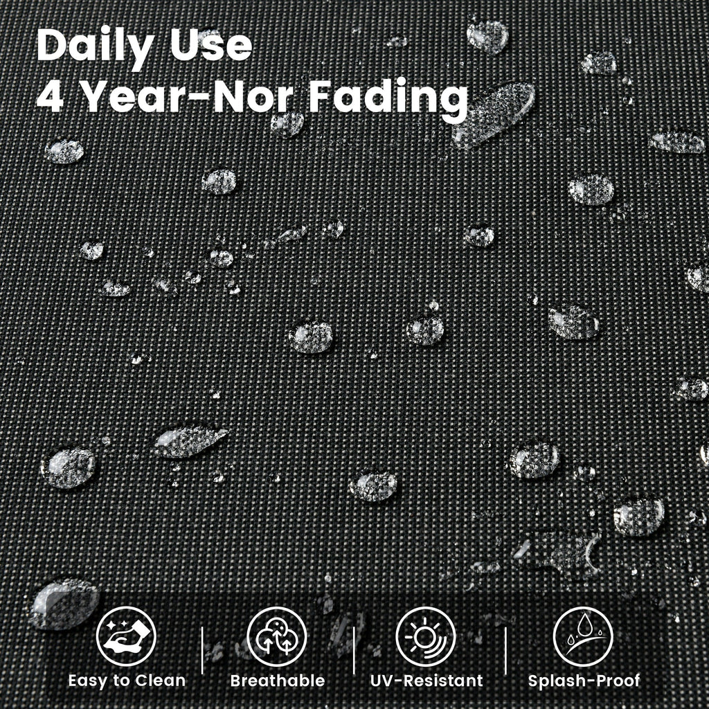 OVIOS 9 Pieces Outdoor Wicker Swivel Chair Set With Fire Table