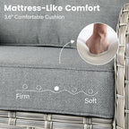 OVIOS 9 Pieces Outdoor Wicker Swivel Chair Set With Fire Table