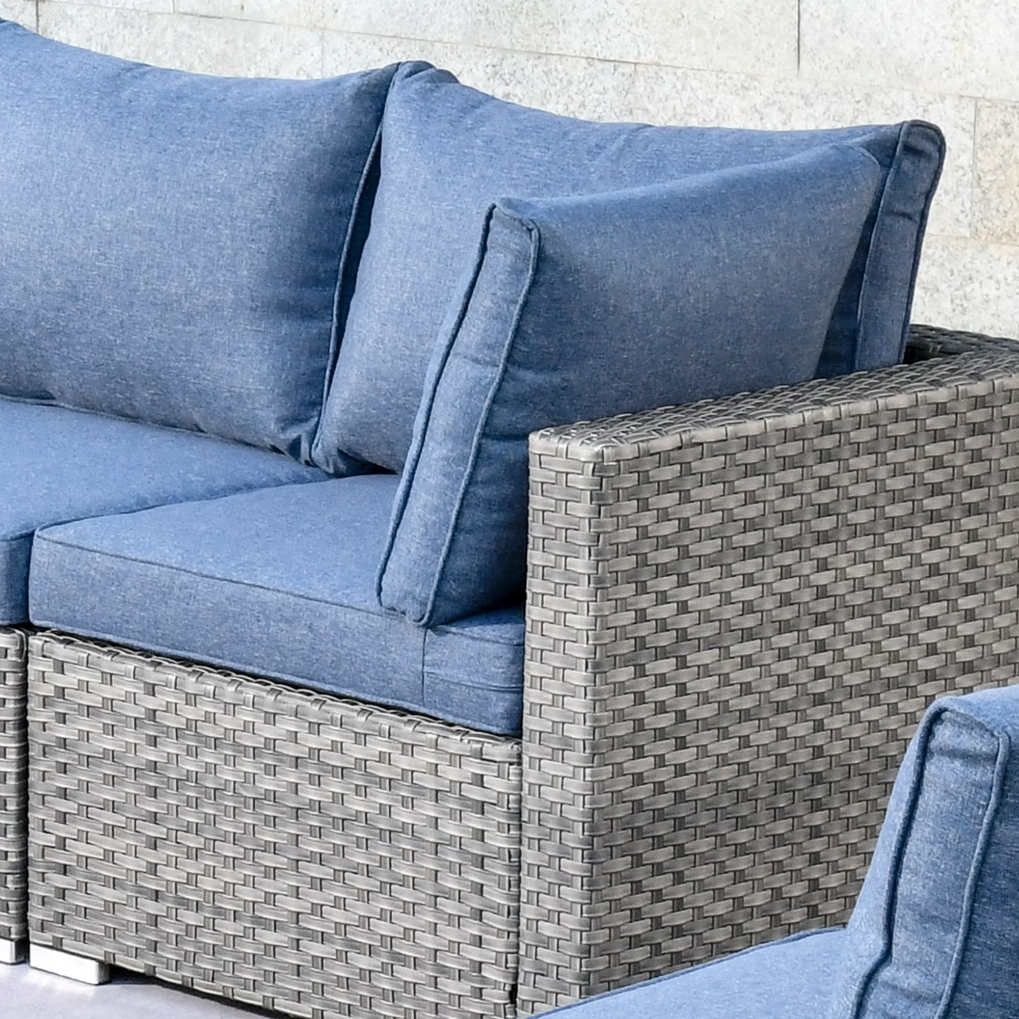 OVIOS Deep Seat Wicker 11-piece Sectional Set Swivel Chairs Fire Pit