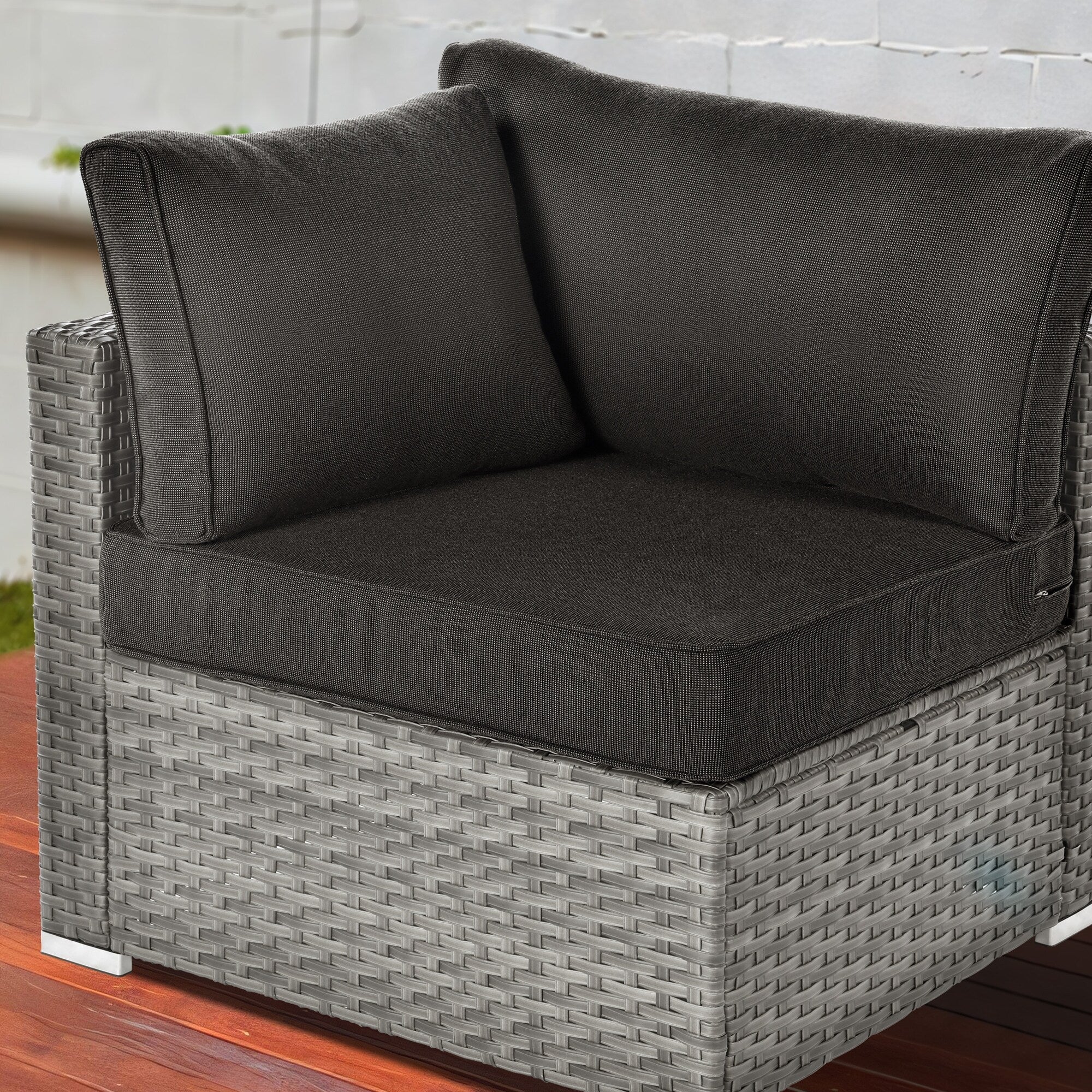 OVIOS Deep Seat Wicker 11-piece Sectional Set Swivel Chairs Fire Pit