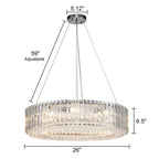 OYIPRO 6/8/12-Light Modern Round Crystal Chandelier Drum Shape Pendant Light for Kitchen Island