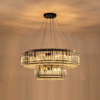 OYIPRO 6/8/12-Light Modern Round Crystal Chandelier Drum Shape Pendant Light for Kitchen Island